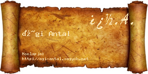 Ági Antal névjegykártya